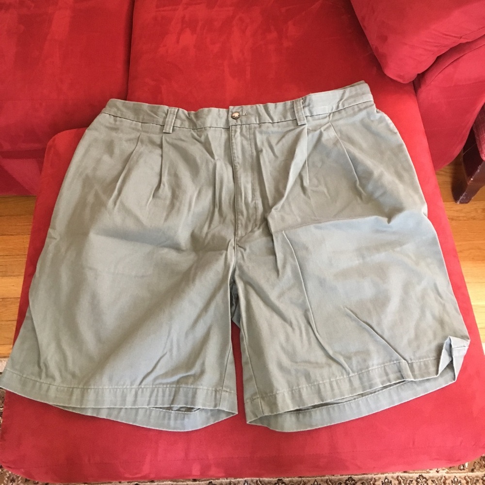 Khaki shorts. Big & Tall size 46 waist. Grey. Great condition. Pleated.